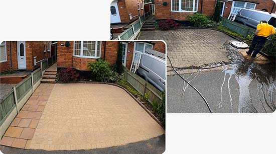 Driveway Cleaned Before After