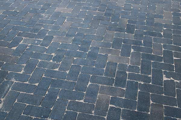 Block paving after being re-sanded