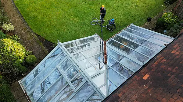 Gutter Cleaning over Conservatory in Redditch