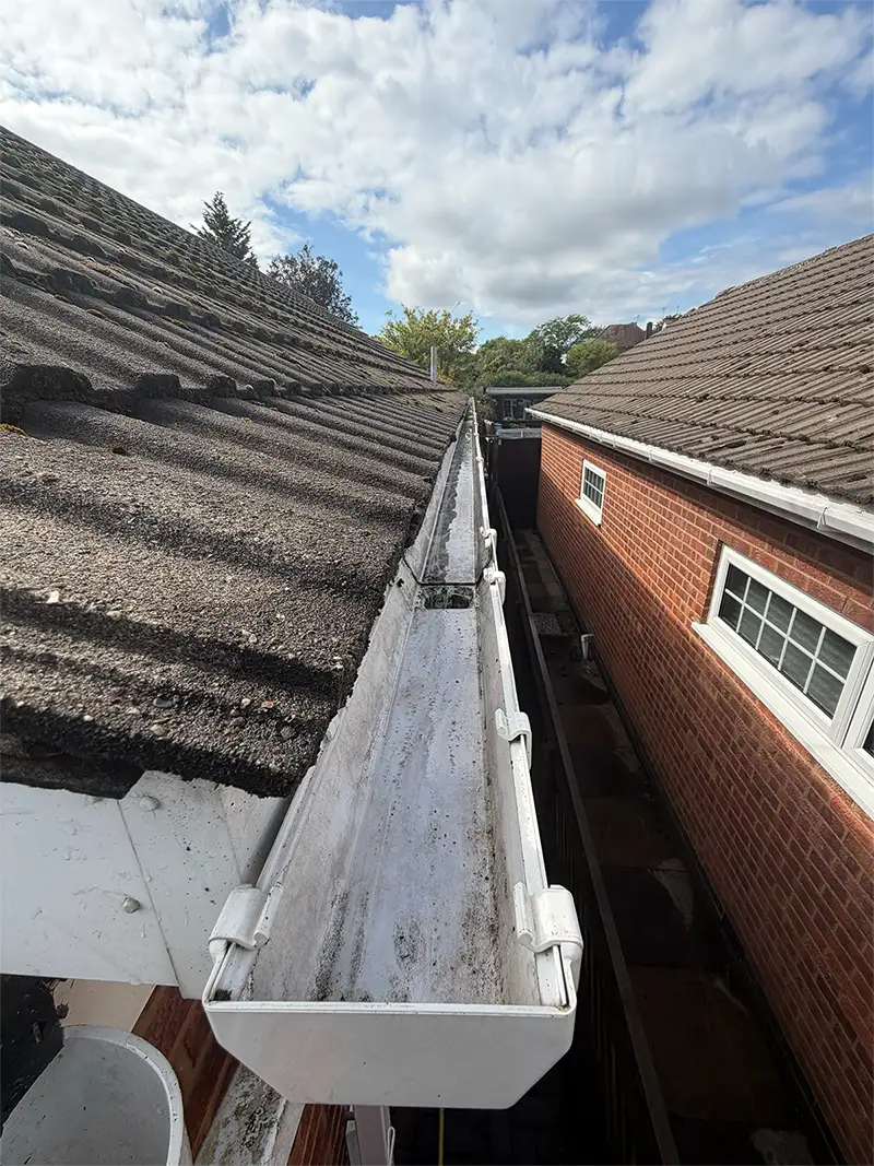 Fully restored downpipe junction and clear guttering