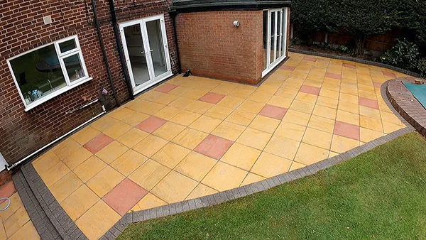 patio paving slabs after cleaning