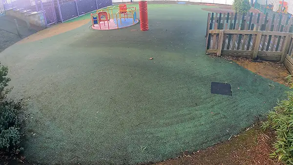 rubber play area safety surface before cleaning