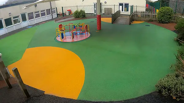 wet pour playground surface after cleaning